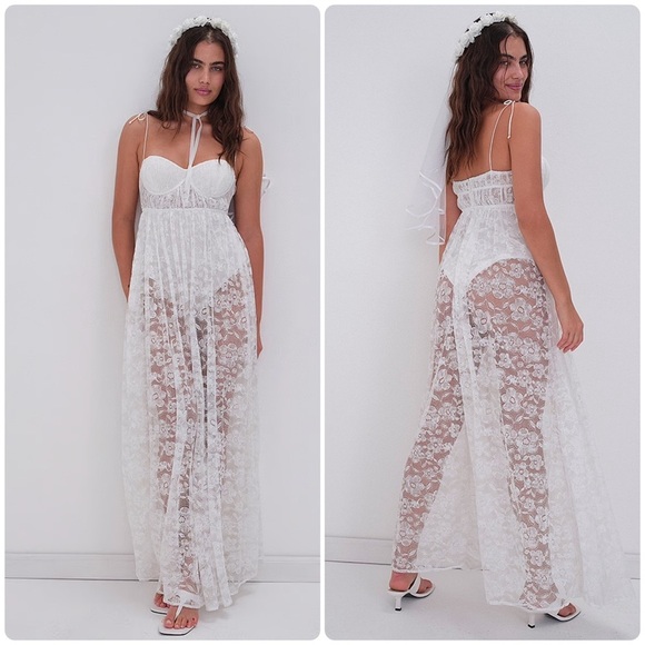 NEW! For Love & Lemons Lorena Maxi Dress - Picture 2 of 16